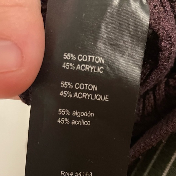 Karl Lagerfeld Eggplant Purple Textured Pattern Oversized Long Sleeve Sweater - Picture 7 of 8